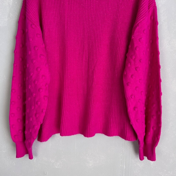 Vince Camuto size XXL knit sweater bobble stitch sleeve pink cotton blend NEW - Picture 4 of 13